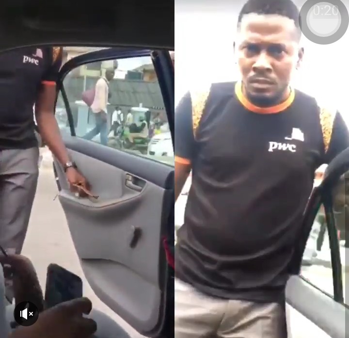 Uber driver drags  passenger out of his car, flogs her and smashed her phone on the ground in Ikeja, Lagos (video)